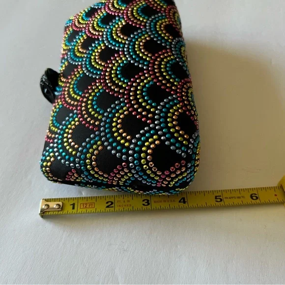 KURT GEIGER LONDON BLACK RAINBOW EAGLE CLUTCH BLACK NWOT